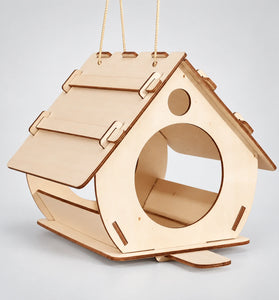 Hanging Wooden Bird Feeder