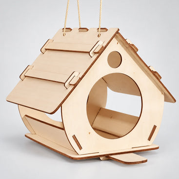 Hanging Wooden Bird Feeder