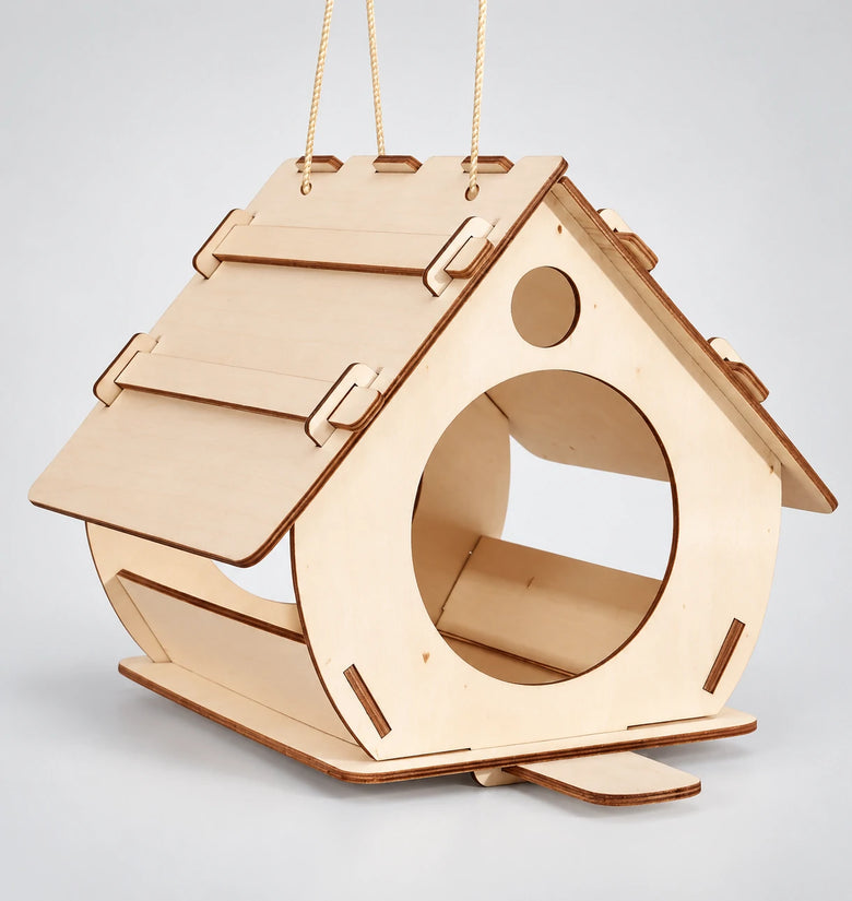 Hanging Wooden Bird Feeder