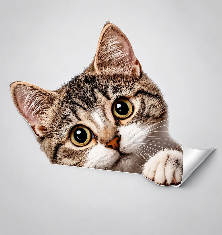 Peeking Cat PVC Wall Sticker
