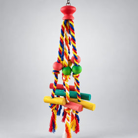 Wooden Parrot Swing & Foraging Toy