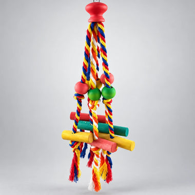 Wooden Parrot Swing & Foraging Toy