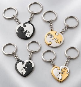 Matching Cat Couple Keychain Set – 2 Piece