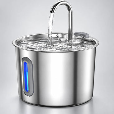 2.2 L Stainless Steel Cat Water Fountain with LED