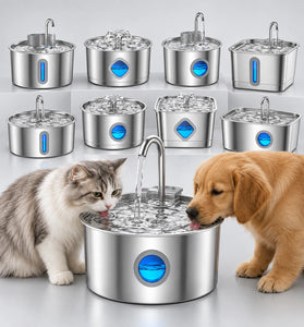 Stainless Steel Cat Water Fountain with Filter