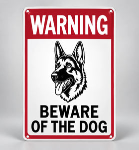 Beware of Dog German Shepherd Metal Sign