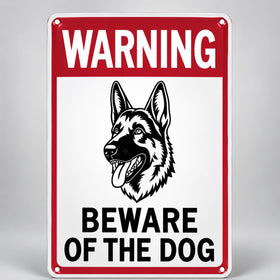 Beware of Dog German Shepherd Metal Sign