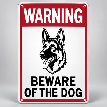 Beware of Dog German Shepherd Metal Sign