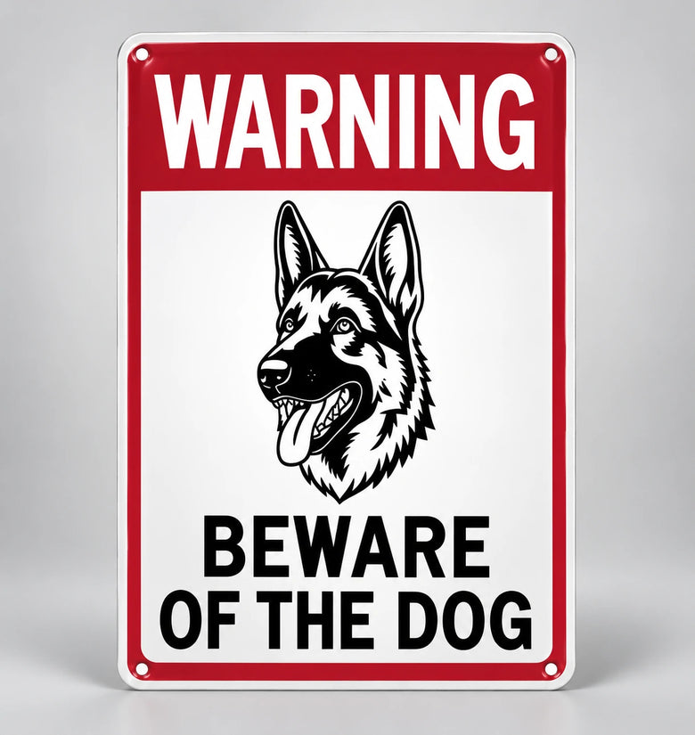 Beware of Dog German Shepherd Metal Sign