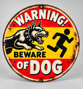 Beware of Dog Metal Warning Sign
