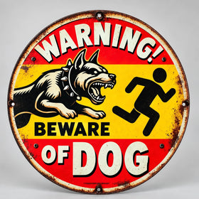 Beware of Dog Metal Warning Sign