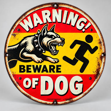 Beware of Dog Metal Warning Sign