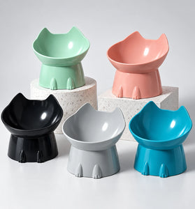 Elevated Cat Bowl with Tilted Edge