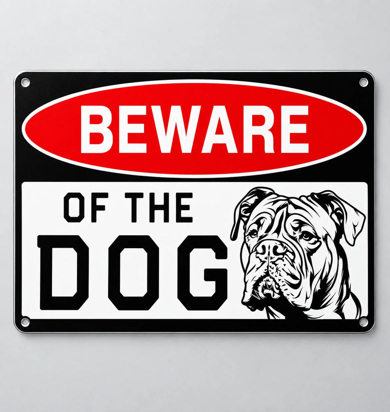 Beware of Dog Cane Corso Metal Sign