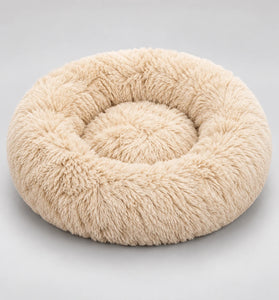 Soft Plush Round Pet Bed for Dogs & Cats