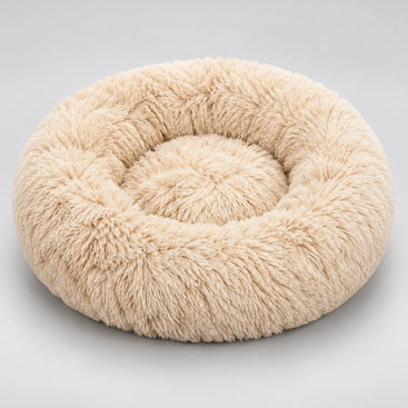 Soft Plush Round Pet Bed for Dogs & Cats