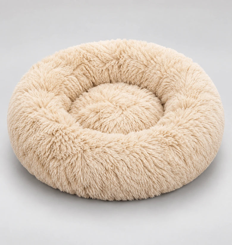 Soft Plush Round Pet Bed for Dogs & Cats