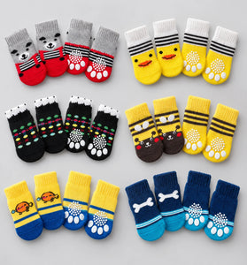 Warm Non-Slip Pet Socks – 4 Pack