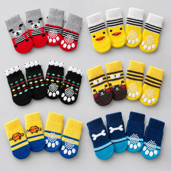 Warm Non-Slip Pet Socks – 4 Pack