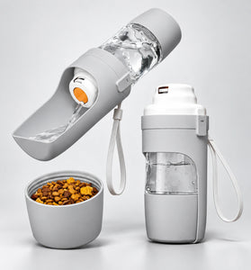 500ml Portable Pet Water Bottle with Food Storage