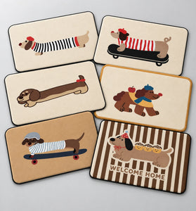 Dachshund Absorbent Non-Slip Floor Mat