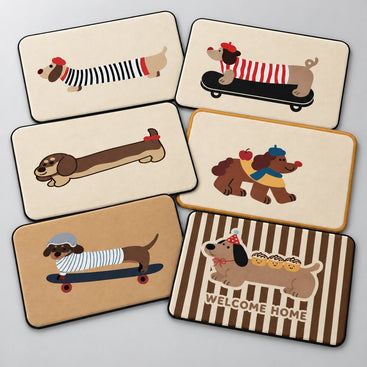 Dachshund Absorbent Non-Slip Floor Mat