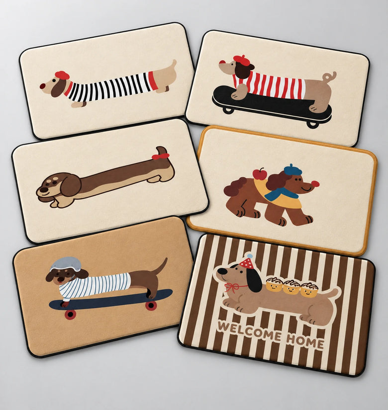 Dachshund Absorbent Non-Slip Floor Mat