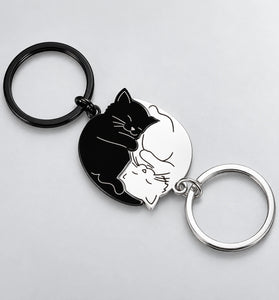 Matching Cat Couple Keyring Set