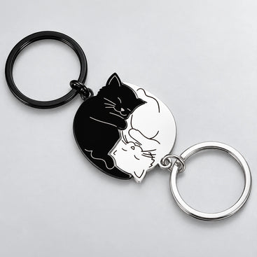 Matching Cat Couple Keyring Set