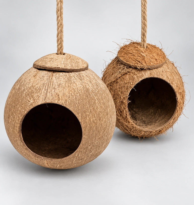 Natural Coconut Shell Bird Nest House