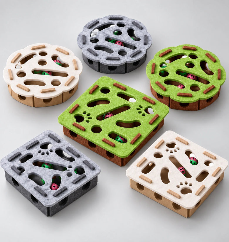 Interactive Felt Cat Puzzle Maze Toy