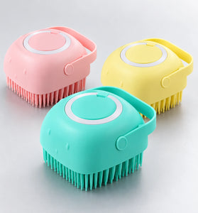 Silicone Pet Bath Brush with Shampoo Dispenser
