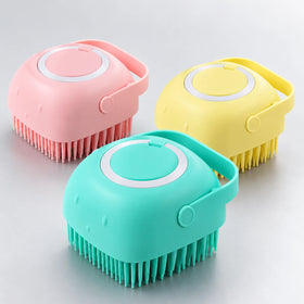 Silicone Pet Bath Brush with Shampoo Dispenser