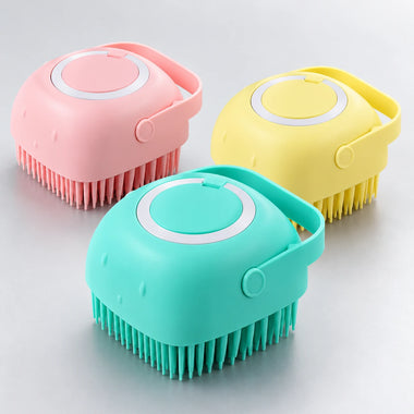 Silicone Pet Bath Brush with Shampoo Dispenser