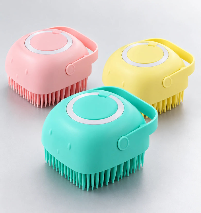 Silicone Pet Bath Brush with Shampoo Dispenser