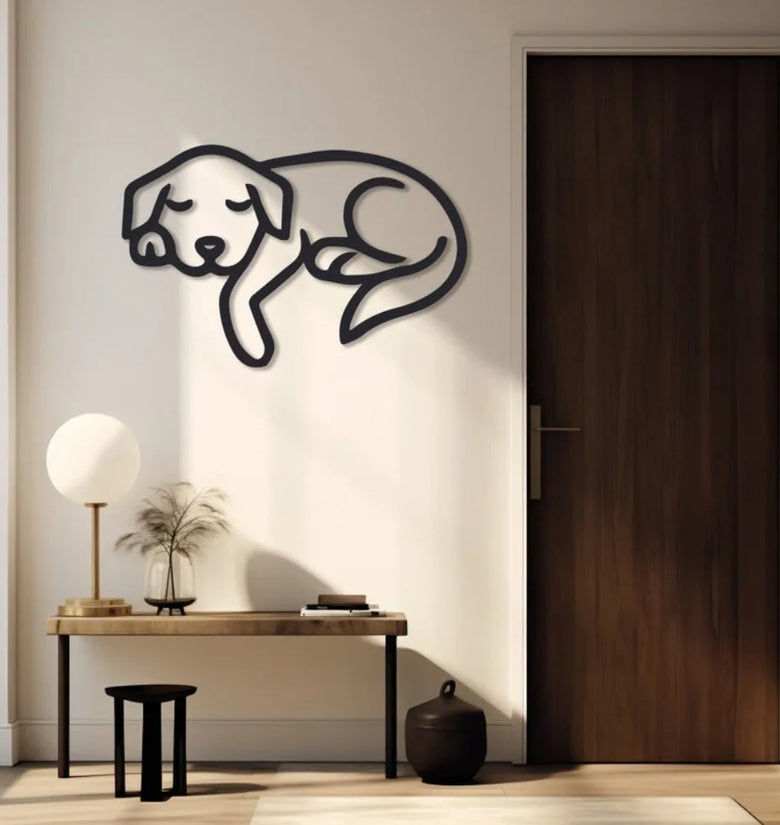 Minimalist Dog Metal Wall Art