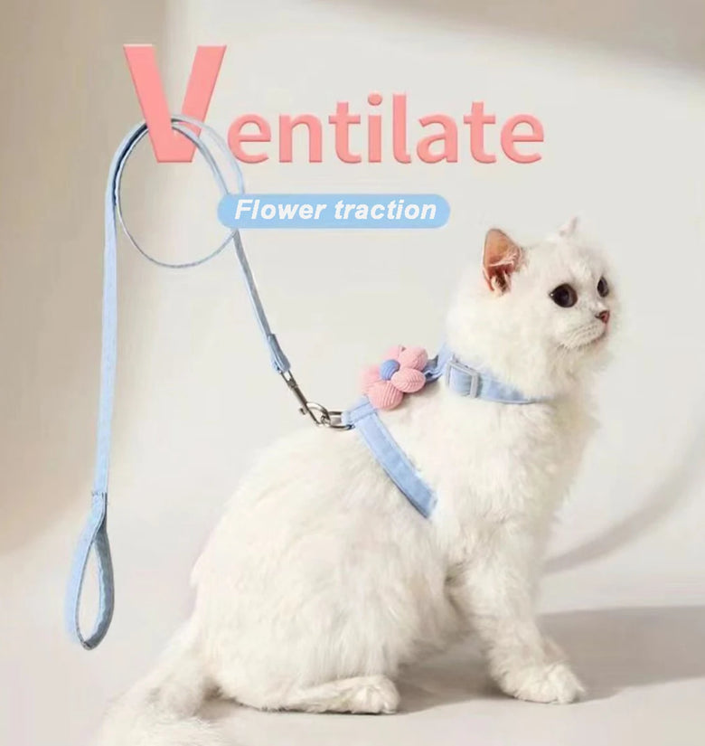 Adjustable Cat Harness and Leash Set