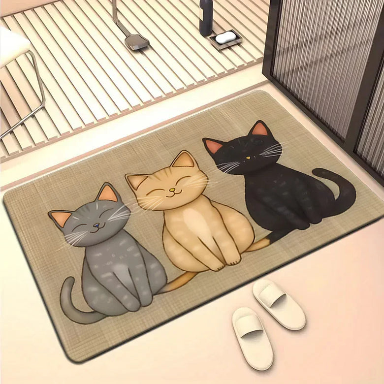 Cute Cartoon Cat Doormat