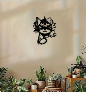 Black Iron Cat Wall Art