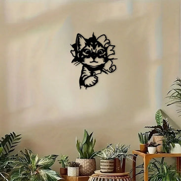 Black Iron Cat Wall Art