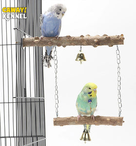 Pepper Wood Parrot Stand Pole Double Layer Toy for Bird Tiger Skin Claw Grinding Beak Grinding Stand Pole Bird Cage Accessories