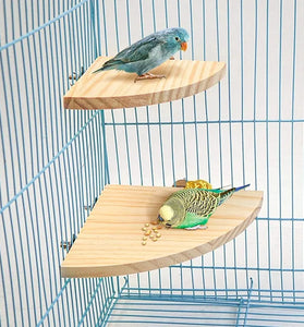 Parrot Bird Wood Perch Stand Platform Rectangle Fan-shaped Shelf Stand Board Parakeet Hamster Gerbil Rat Cage birdcage Supplies
