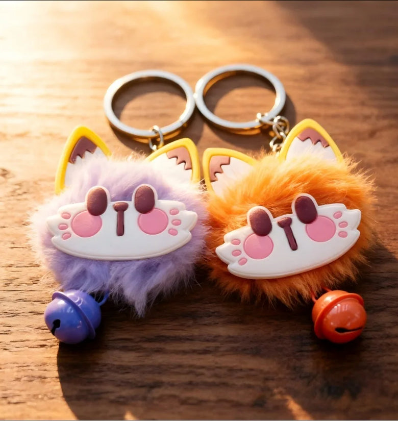 Plush Lucky Cat Keychain