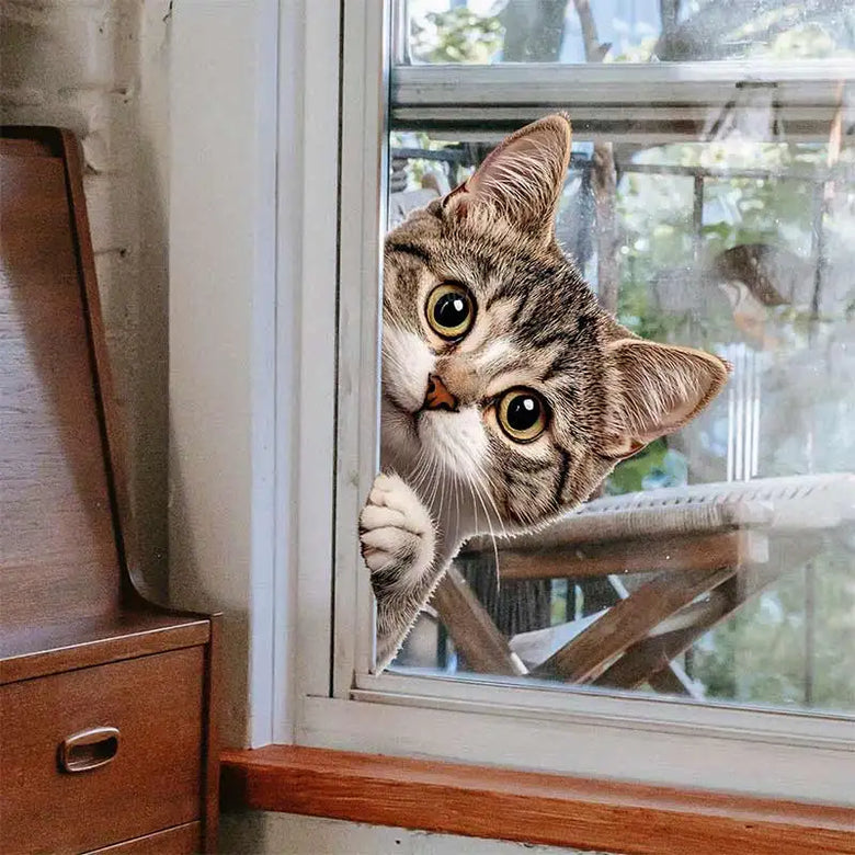 Peeking Cat PVC Wall Sticker