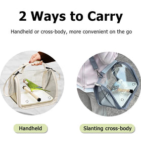 Portable Bird Travel Bag With Stand & Removable straps Breathable design Suitable for Small Pets and Birds Parrots Hamsters
