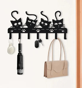 Black Cat 7-Hook Wall Key Holder