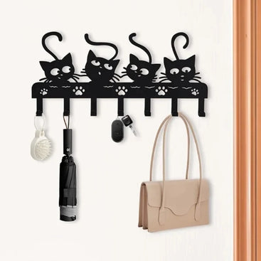 Black Cat 7-Hook Wall Key Holder