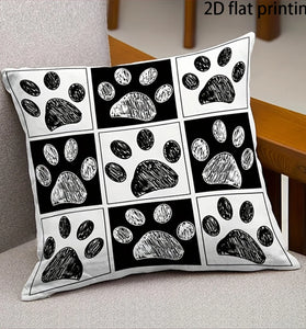 Cat Paw Print Cushion Cover