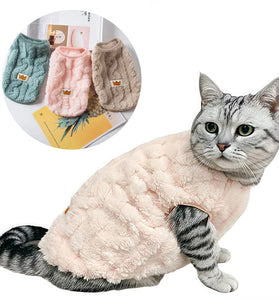 Warm Fleece Pet Sweater for Cats & Small Dogs