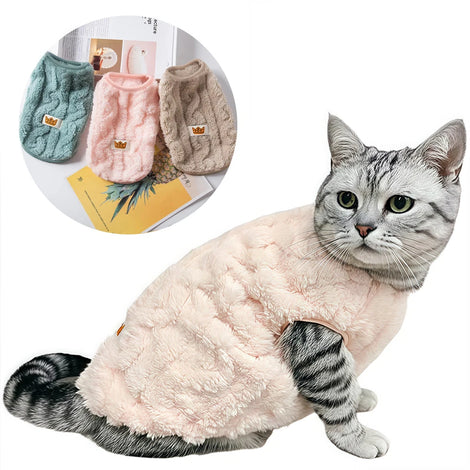 Warm Fleece Pet Sweater for Cats & Small Dogs